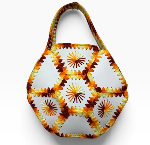 Vtg handcrafted tote flower - handcrafted,