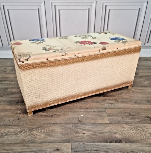 Vintage ottoman linen basket - vintage,