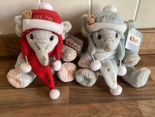 Beautiful Elliot & Buttons Christmas Elephant x2 with Mouse Hat Love You & Snow