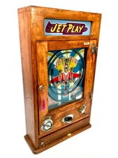 Antique Arcade Coin Operated Penny Machine Jet Play by Oliver Whales c.1954