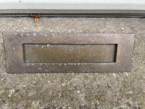 Vintage solid brass letterbox - solid,