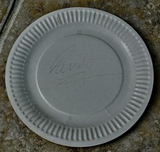 Ringo Star Signed 7” White Paper Plate With COA Beatles