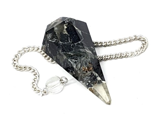 Black tourmaline pendulum - tourmaline,