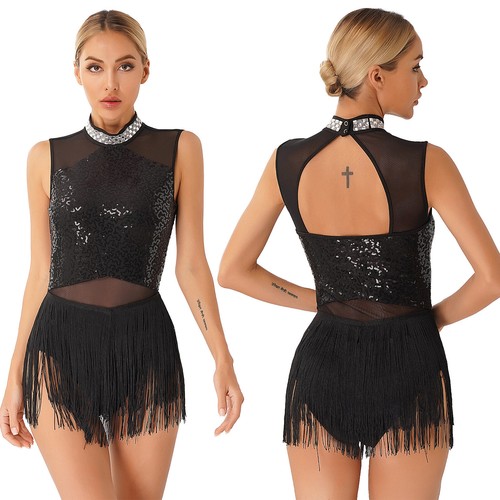 Women sequins fringed leotard - women,