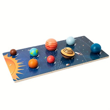 Wooden Planet Model, 8 Planets in Space, Solar System Exploration,Toys Gift 