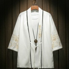 Men Embroidery Kimono Jacket
