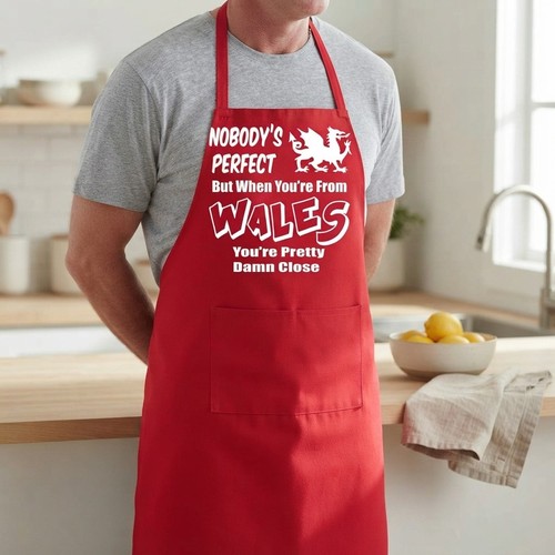 Humorous red bbq apron with - humorous,