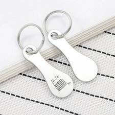 2Pcs Trolley Coin Keyring
