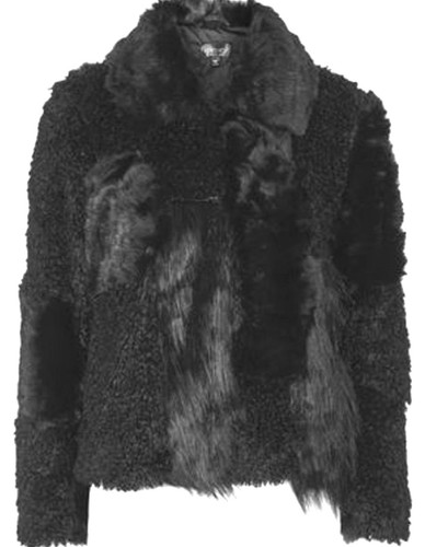 Topshop black patchwork faux - patchwork,