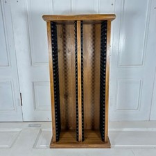 1970s Pine CD Rack Storage Tower Unit Holds 100 CDs Vintage Retro Style