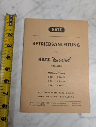 Hatz diesel engine - 80, 85