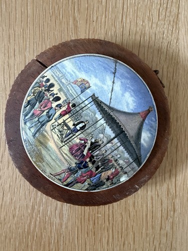 Antique prattware pot lid - prattware,