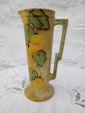 Vintage Art Deco Delcroft Ware Jug Vase 754 Creamy Beige with Yellows & Greens