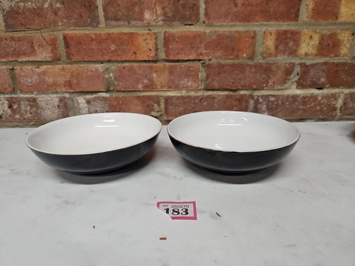 Denby jet black cereal bowls - denby, x