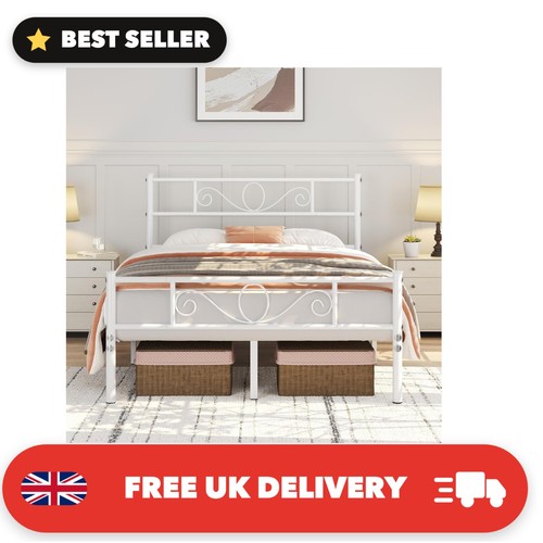 4ft6 double metal bed - double, frame