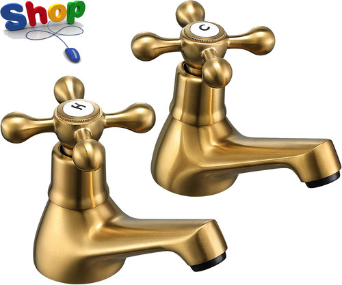 Basin pillar taps pair twin - taps,
