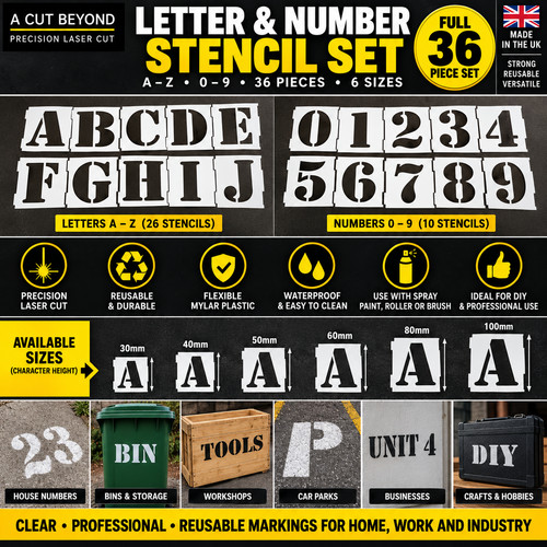 Letter number stencils - letter,