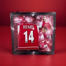 Signed Framed Thierry Henry Retro Arsenal Home Shirt Monaco France Juventus