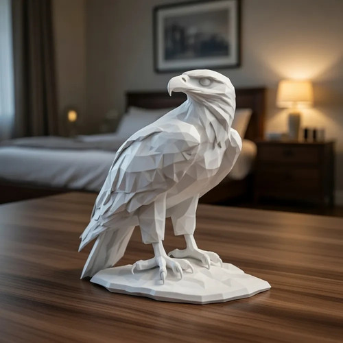 Low poly eagle sculpture - eagle,