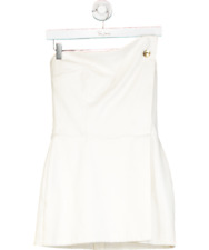 Ku Spendlove White Wrap Button Mini Dress UK S
