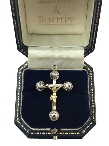 Antique cross crucifix - antique, pendant