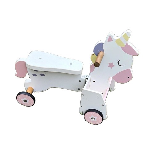 Wooden unicorn push - unicorn, along