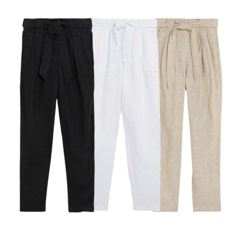 Linen tapered trousers - tapered,