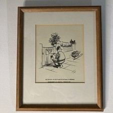 Thelwell Framed First Edition Cartoon Print Bulldog Dog Humour 27x22cm