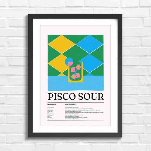 Geometric pisco sour - art, |
