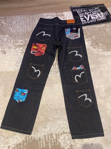 Evisu mens denim jeans - denim, demon