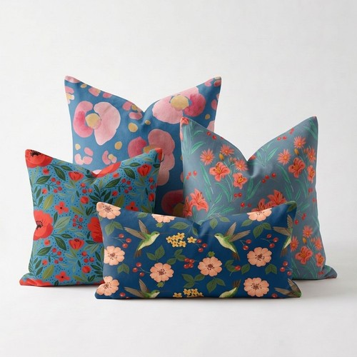 Poppy teal floral bloom - x,