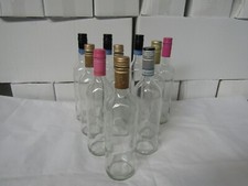 Clear Wine Bottles x 10 with tops, home brew wine making display etc Free UK P&P
