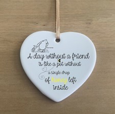 Walt Disney Winnie The pooh Heart Quote Ceramic Heart Plaque Gift Sign cr15