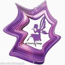 6"/15cm PURPLE FAIRY KISS Wind Spinner Sun Catcher+ Hook Garden Indoor Iron Stop