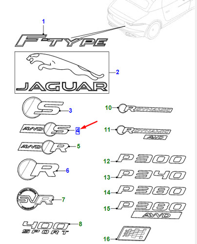 Jaguar type x152 bootlid - f-type,