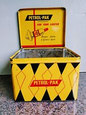 Vintage Petrol Pak Lighter Fuel Tin Oil Can Jug Pourer Esso BP Castrol 