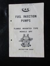 C.A.V. Fuel Injection Pumps Type BFP Instruction book