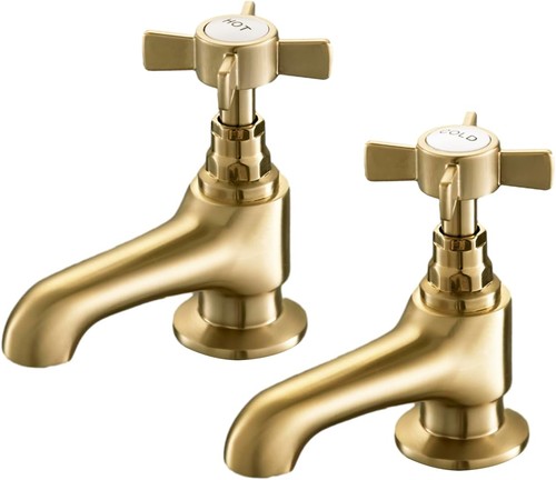 Golden basin taps pair - golden,