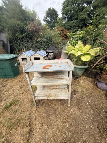 Wooden garden potting bench - wooden,