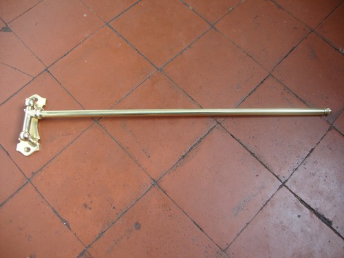 Antique brass swing towel rail