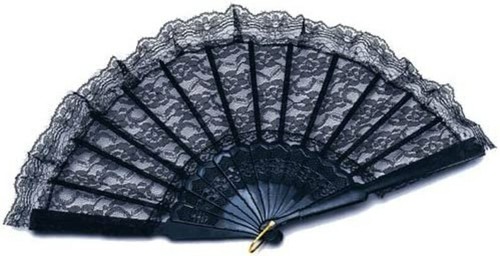Black lace hand fans - 5,