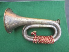 VINTAGE SMALL 19 CM / 7 1/2" LONG SILVER PLATED BUGLE