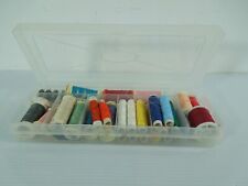 Plastic Sewing Thread Storage Container Organizer Box + Gutermann + Coats Thread