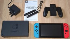 Neon Red and Blue Nintendo Switch Console  BOXED  V2 2020  improved battery