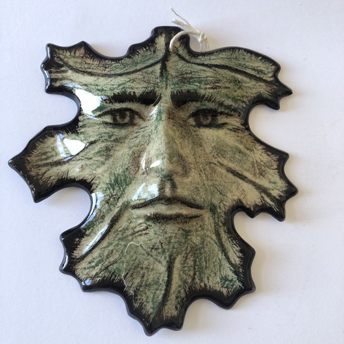 Green man wall plaque 170mm - green,
