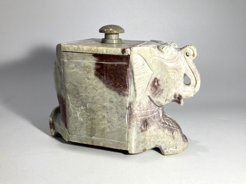 Marble elephant trinket box - elephant,