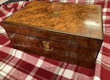 Antique Victorian Rosewood Writing Box, good  condition, no key, 14 x 9.5 x 6 in