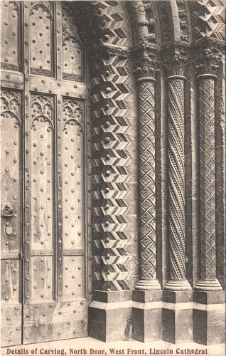 Carvings north door west - carvings, on