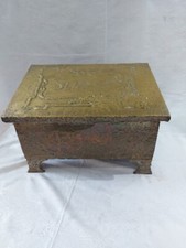 Arts & Crafts  repousse SLIPPERS fireside box