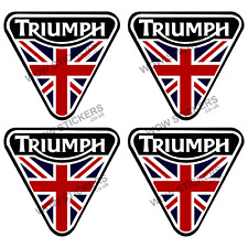 Triumph Motorbike sticker D x4 motorcycle 75x70mm car window tank British decal